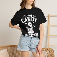Load image into Gallery viewer, Forget Candy Give Me a Cat Halloween T-Shirt