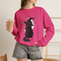Load image into Gallery viewer, Celestial Witch Cat – Black Cat Halloween Sweatshirt