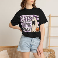 Load image into Gallery viewer, Cats Because People Are Creepy Halloween Cat T-Shirt