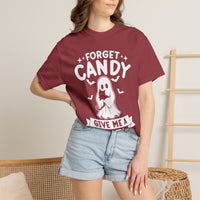 Load image into Gallery viewer, Forget Candy Give Me a Cat Halloween T-Shirt