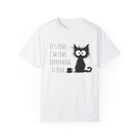 Load image into Gallery viewer, I&#39;m Fine! Frazzled Black Cat Shirt, Unisex 100% Cotton Tee
