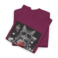 Load image into Gallery viewer, Cat Drinking Patriotic Slushie