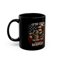Load image into Gallery viewer, Patriotic Cat Saluting an Eagle Coffee Mug - America 250