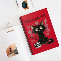 Load image into Gallery viewer, Living That Nine Lives Kinda Tired - Spiral Notebook
