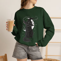 Load image into Gallery viewer, Celestial Witch Cat – Black Cat Halloween Sweatshirt