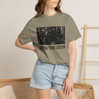 Load image into Gallery viewer, Open The Door – Black Cat Gang T-Shirt