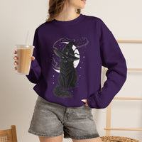 Load image into Gallery viewer, Celestial Witch Cat – Black Cat Halloween Sweatshirt