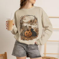 Load image into Gallery viewer, Cats &amp; Pumpkins Cozy Fall Sweatshirt