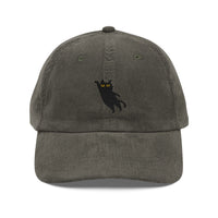 Load image into Gallery viewer, Leaping Cat, Corduroy Embroidered Baseball Cap