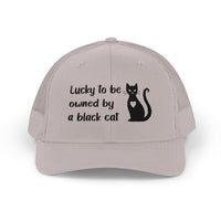 Load image into Gallery viewer, Snapback Trucker Cap - Lucky To Be Owned By A Black Cat
