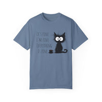 Load image into Gallery viewer, I&#39;m Fine! Frazzled Black Cat Shirt, Unisex 100% Cotton Tee

