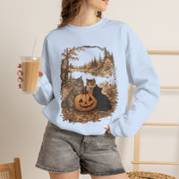 Load image into Gallery viewer, Cats &amp; Pumpkins Cozy Fall Sweatshirt