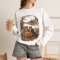 Load image into Gallery viewer, Cats &amp; Pumpkins Cozy Fall Sweatshirt