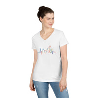 Load image into Gallery viewer, Cat Rainbow Heartbeat V-Neck