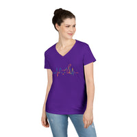 Load image into Gallery viewer, Cat Rainbow Heartbeat V-Neck
