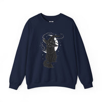 Load image into Gallery viewer, Celestial Witch Cat – Black Cat Halloween Sweatshirt
