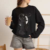 Load image into Gallery viewer, Celestial Witch Cat – Black Cat Halloween Sweatshirt