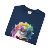 Load image into Gallery viewer, Neon Grumpy Reading Cat