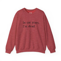 Load image into Gallery viewer, In Cat Years I’m Dead Funny Cat Sweatshirt