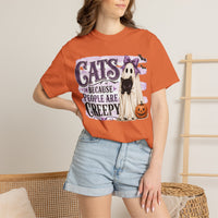 Load image into Gallery viewer, Cats Because People Are Creepy Halloween Cat T-Shirt