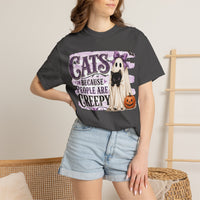 Load image into Gallery viewer, Cats Because People Are Creepy Halloween Cat T-Shirt
