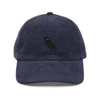 Load image into Gallery viewer, Leaping Cat, Corduroy Embroidered Baseball Cap