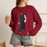 Load image into Gallery viewer, Celestial Witch Cat – Black Cat Halloween Sweatshirt