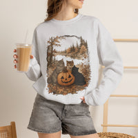 Load image into Gallery viewer, Cats &amp; Pumpkins Cozy Fall Sweatshirt