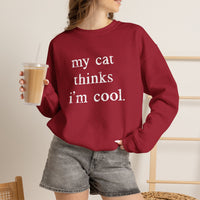Load image into Gallery viewer, My Cat Thinks I’m Cool Funny Cat Sweatshirt