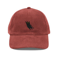 Load image into Gallery viewer, Leaping Cat, Corduroy Embroidered Baseball Cap