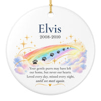 Load image into Gallery viewer, Personalized Cat Memorial Ornament – Loved Every Day, Missed Every Night