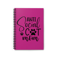 Anti-Social Cat Mom - Spiral Notebook