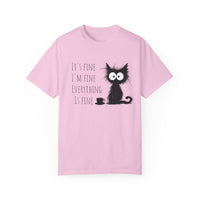 Load image into Gallery viewer, I&#39;m Fine! Frazzled Black Cat Shirt, Unisex 100% Cotton Tee
