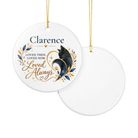 Load image into Gallery viewer, Personalized Loved Then, Loved Now, Loved Always Cat Memorial Ornament