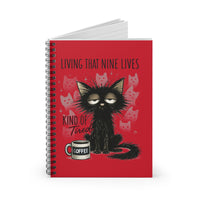 Load image into Gallery viewer, Living That Nine Lives Kinda Tired - Spiral Notebook
