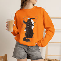 Load image into Gallery viewer, Celestial Witch Cat – Black Cat Halloween Sweatshirt