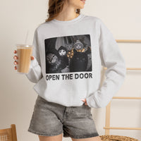 Load image into Gallery viewer, Open The Door – Christmas Cat Gang Sweatshirt