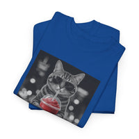 Load image into Gallery viewer, Cat Drinking Patriotic Slushie