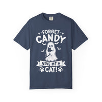 Load image into Gallery viewer, Forget Candy Give Me a Cat Halloween T-Shirt