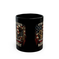 Load image into Gallery viewer, Patriotic Cat Saluting an Eagle Coffee Mug - America 250