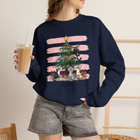 Load image into Gallery viewer, Christmas Cats &amp; Christmas Tree Sweatshirt – Funny Cat Lover Gift