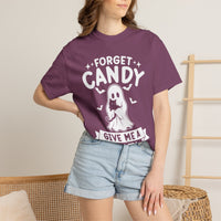 Load image into Gallery viewer, Forget Candy Give Me a Cat Halloween T-Shirt