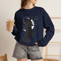 Load image into Gallery viewer, Celestial Witch Cat – Black Cat Halloween Sweatshirt