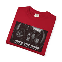 Load image into Gallery viewer, Cat Gang, Open The Door - Summer BBQ Edition T-Shirt