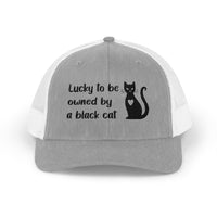 Load image into Gallery viewer, Snapback Trucker Cap - Lucky To Be Owned By A Black Cat
