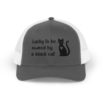 Load image into Gallery viewer, Snapback Trucker Cap - Lucky To Be Owned By A Black Cat
