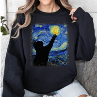 Load image into Gallery viewer, Cat Starry Night Van Gogh, Sweatshirt