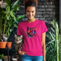 Load image into Gallery viewer, Cool Neon Cat, Unisex Tshirts and Racerback Shirt
