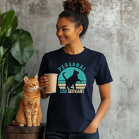 Load image into Gallery viewer, Personal Cat Servant, Retro Style Unisex Crewneck T-shirt
