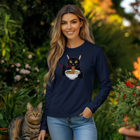 Load image into Gallery viewer, Black Cat Noodle Shirt, Crew Neck Gildan 5000, Women&#39;s clothing
